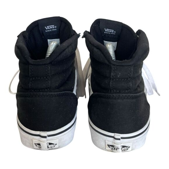 Vans | Women’s Ward Hi Top Black White Lace Up Sneakers Shoes 9 - Picture 7 of 10